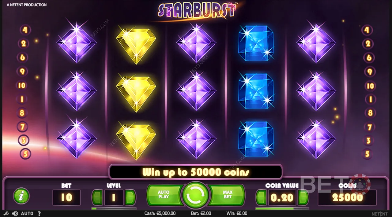 Starburst - 폭발적인 게임 플레이, 무료 스핀 및 상금이 포함된 비디오 예