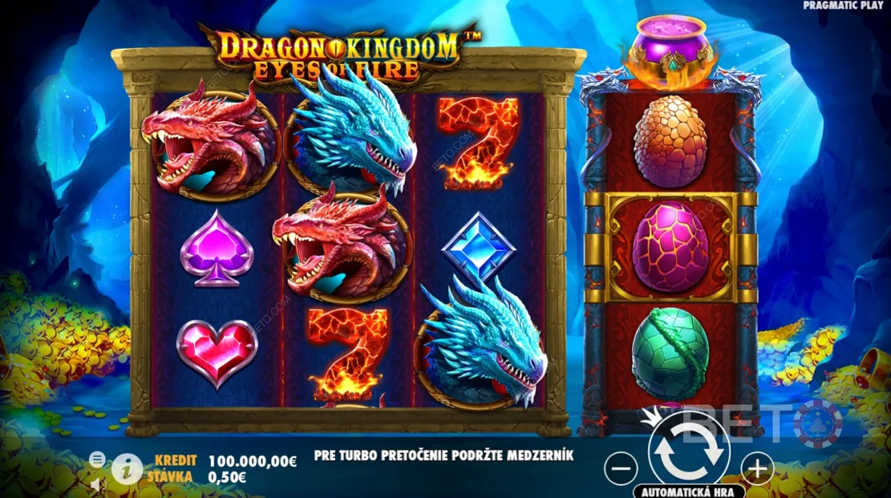 Dragon Kingdom Eyes of Fire 비디오 슬롯의 게임 플레이