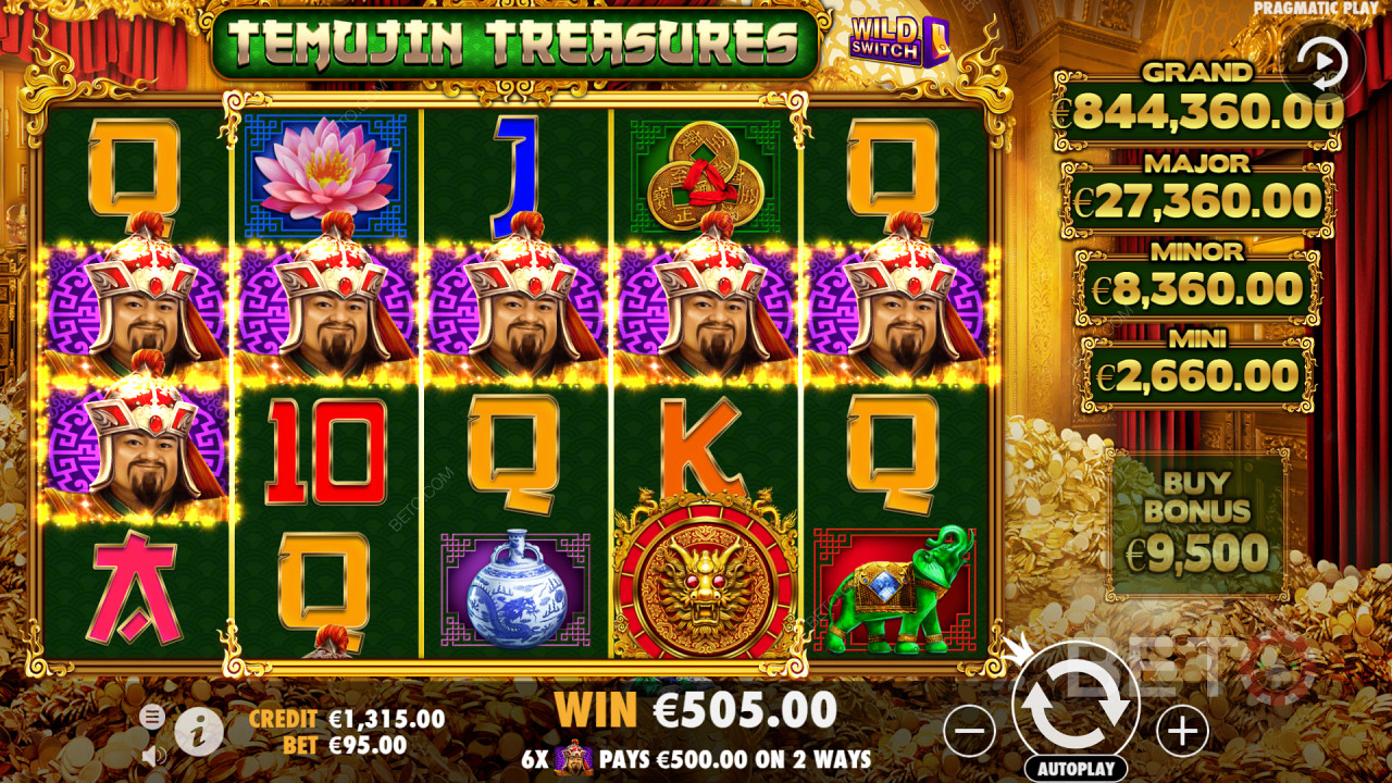 Temujin Treasures - 5개 릴, 4열 머신이 제공하는 1,024가지 승리 방법