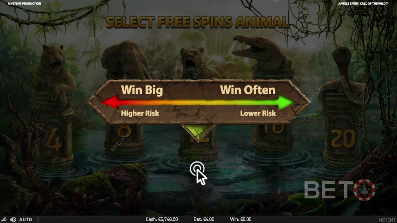 Jungle Spirit: Call of the Wild 에서 자유 회전하는 동안 동물을 선택하세요