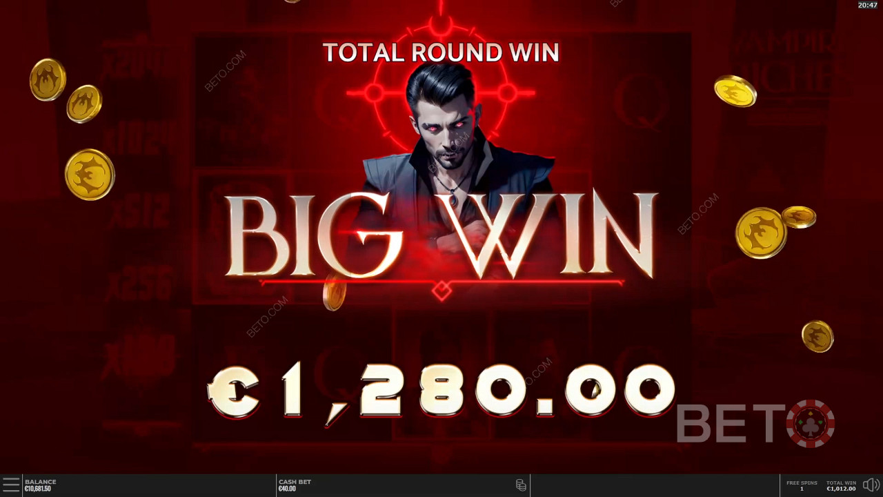 뱀파이어 리치 더블맥스 비디오 슬롯에서 베팅 금액의 25,000배를 획득하세요!