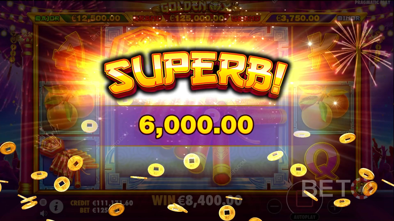 황금 황소 슬롯머신에서 베팅한 금액의 1,000배를 획득하세요!