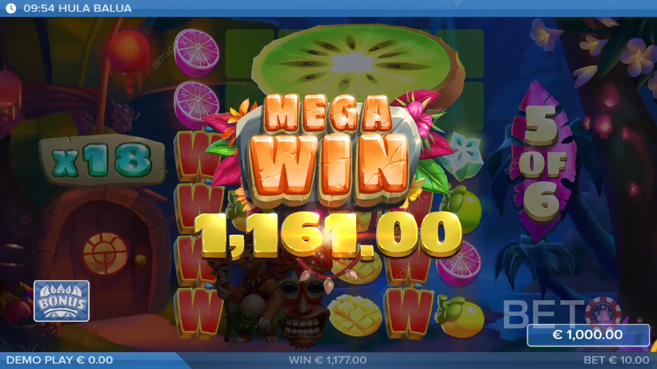 훌라 발루아 슬롯 온라인에서 베팅 금액의 25,000배를 획득하세요!