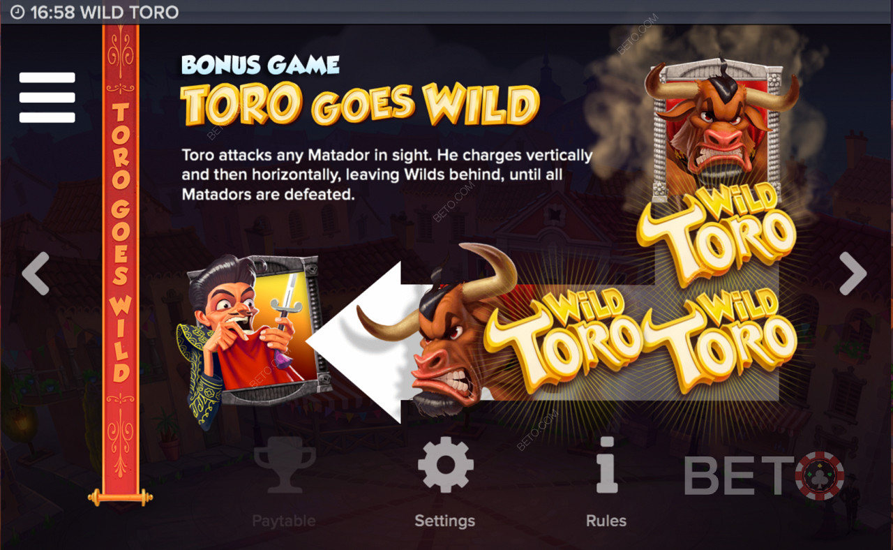 Wild Toro 슬롯의 특수 기능