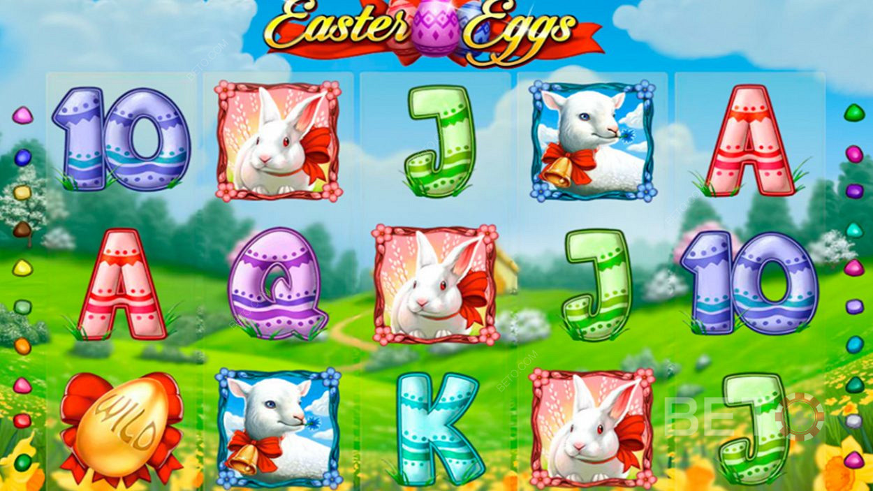 Easter Eggs 슬롯 머신에서 20개의 플레이 라인과 5개의 릴을 얻을 수 있습니다.