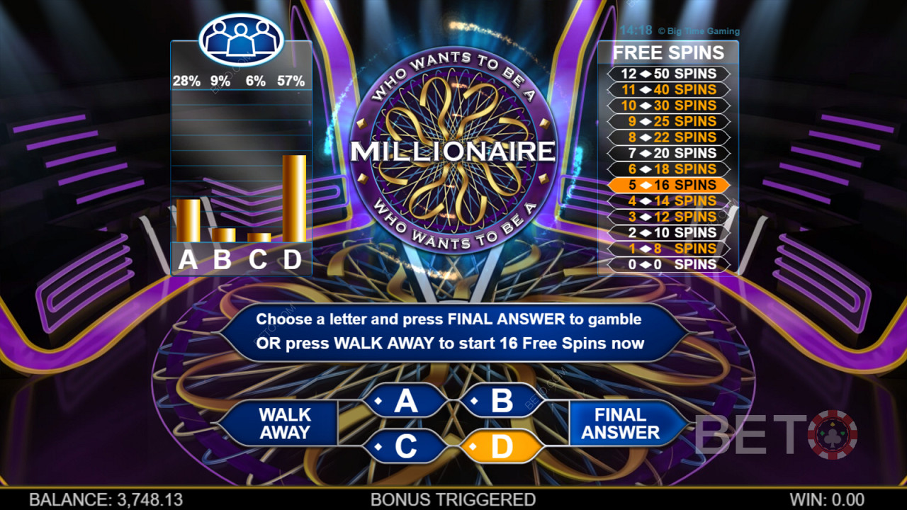 Who Wants To Be A Millionaire Megaways?