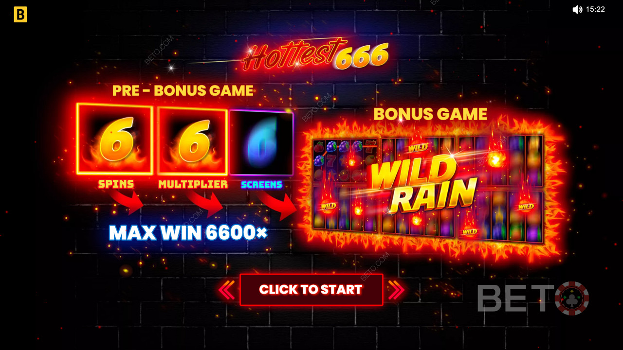 Hottest 666의 보너스 기능은 다음과 같이 설명합니다. BGAMING