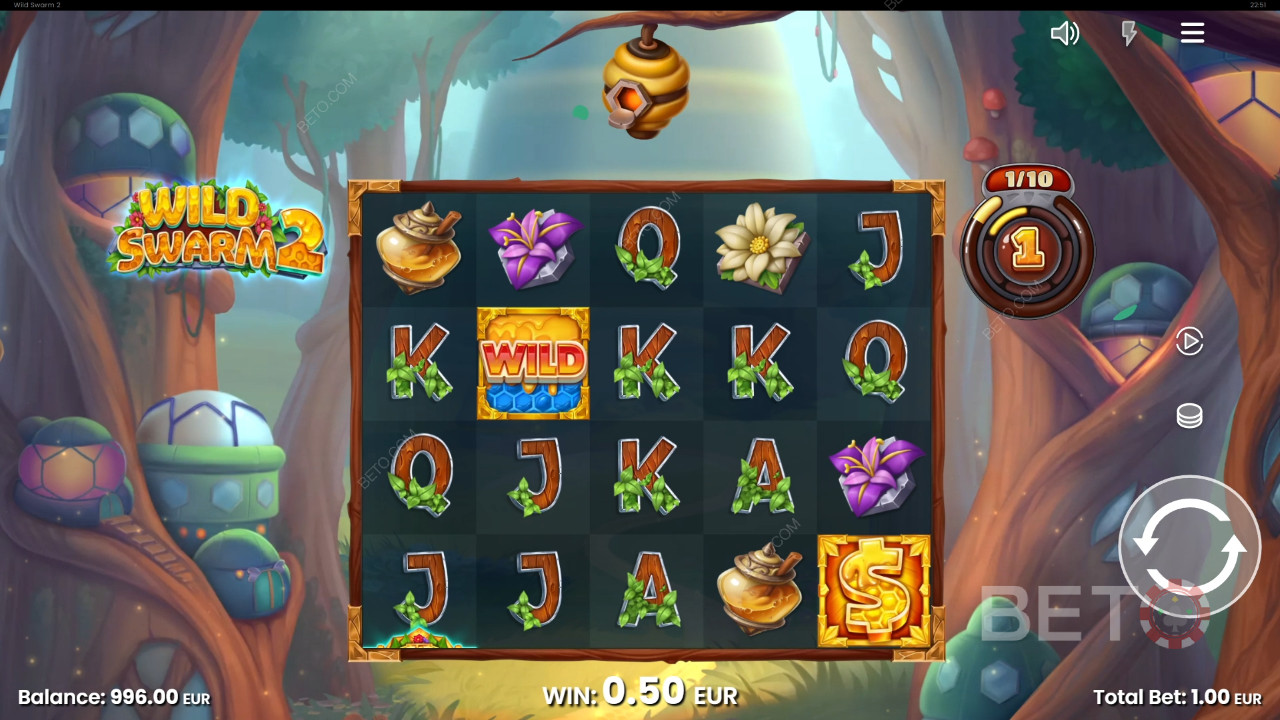 Wild Swarm 2 슬롯에서 베팅 금액의 10,000배를 획득하세요.