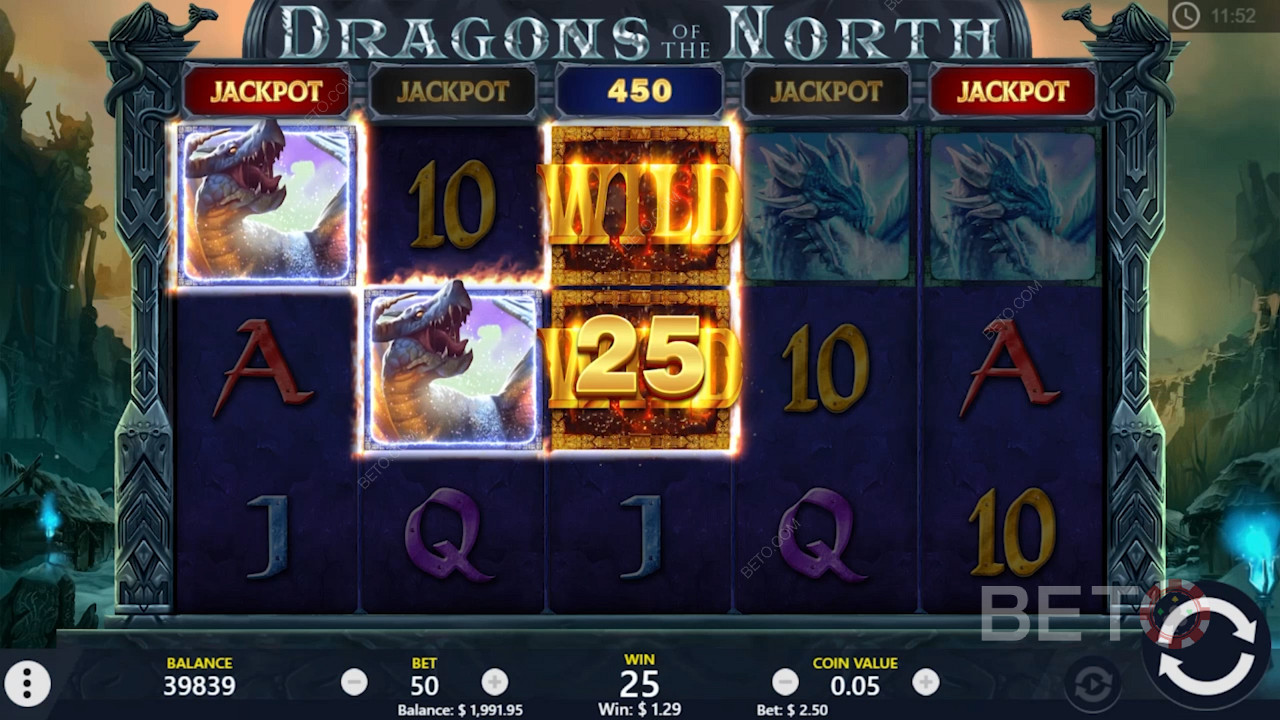 야생 기호는 Dragons of the North 온라인 슬롯에서 더 많은 승리를 만드는 데 도움이 됩니다.