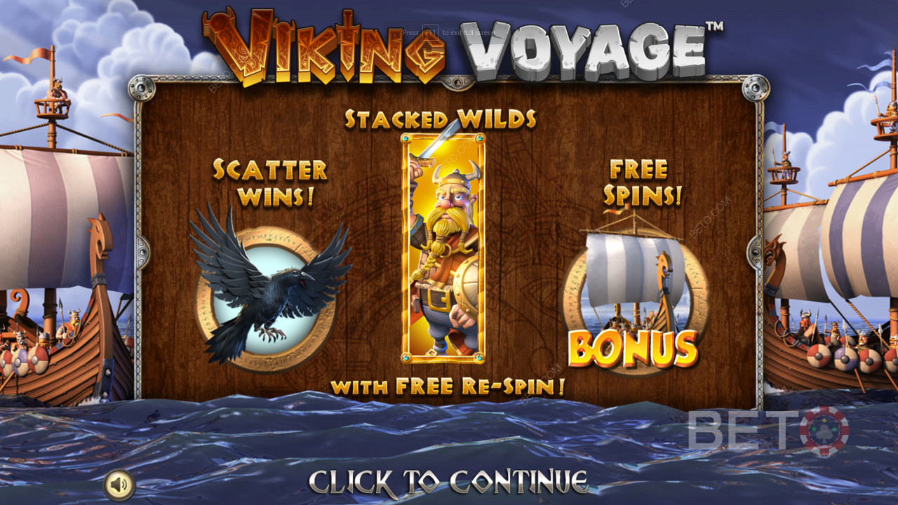 Viking Voyage 슬롯에서 여러 가지 강력한 보너스 기능과 무료 스핀을 즐기십시오.