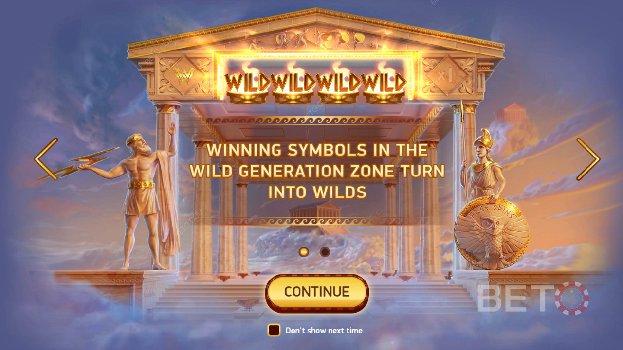 Wild Generation Zone의 승리에 관련된 모든 심볼은 Wilds가 됩니다.