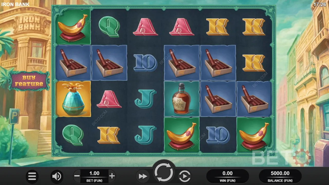 Iron Bank 비디오 슬롯의 게임 플레이