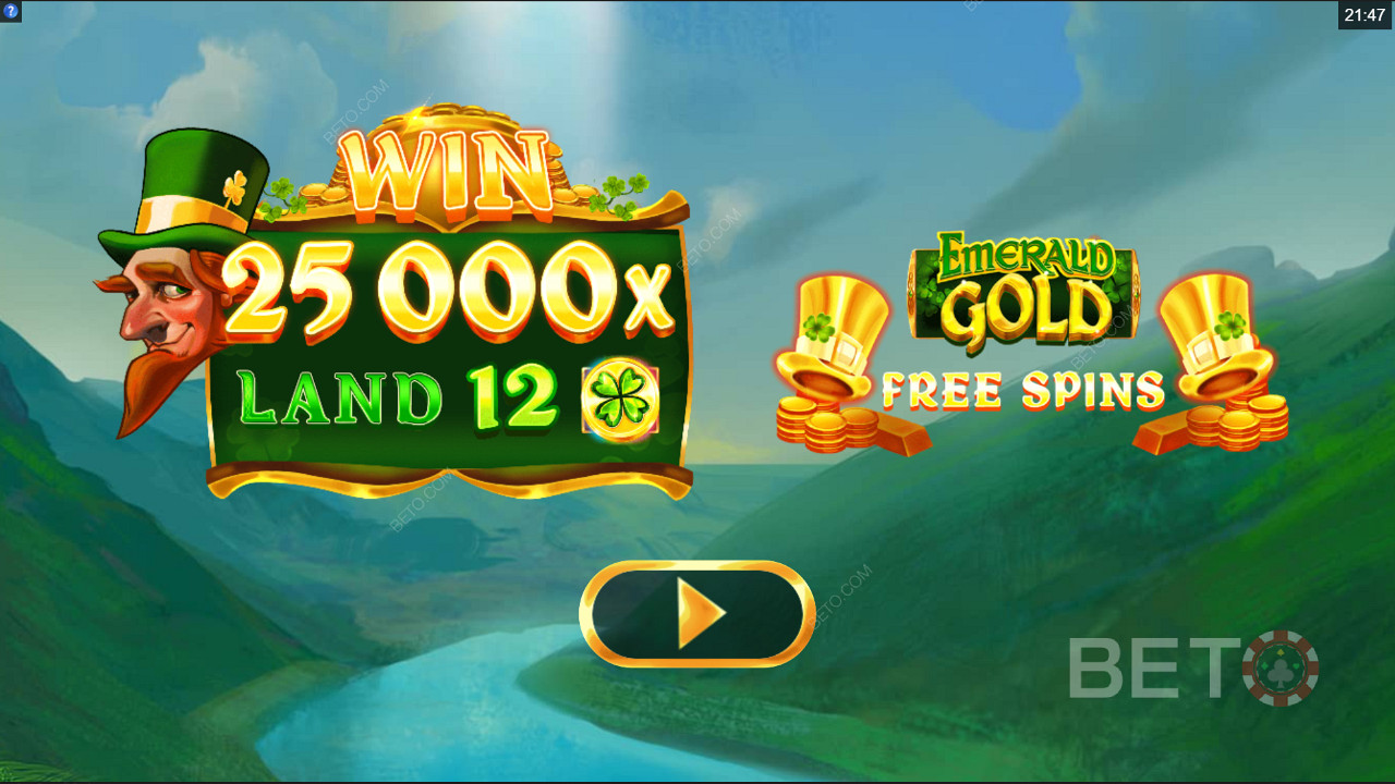 Emerald Gold 슬롯 머신에서 내기를 25,000배 이깁니다.