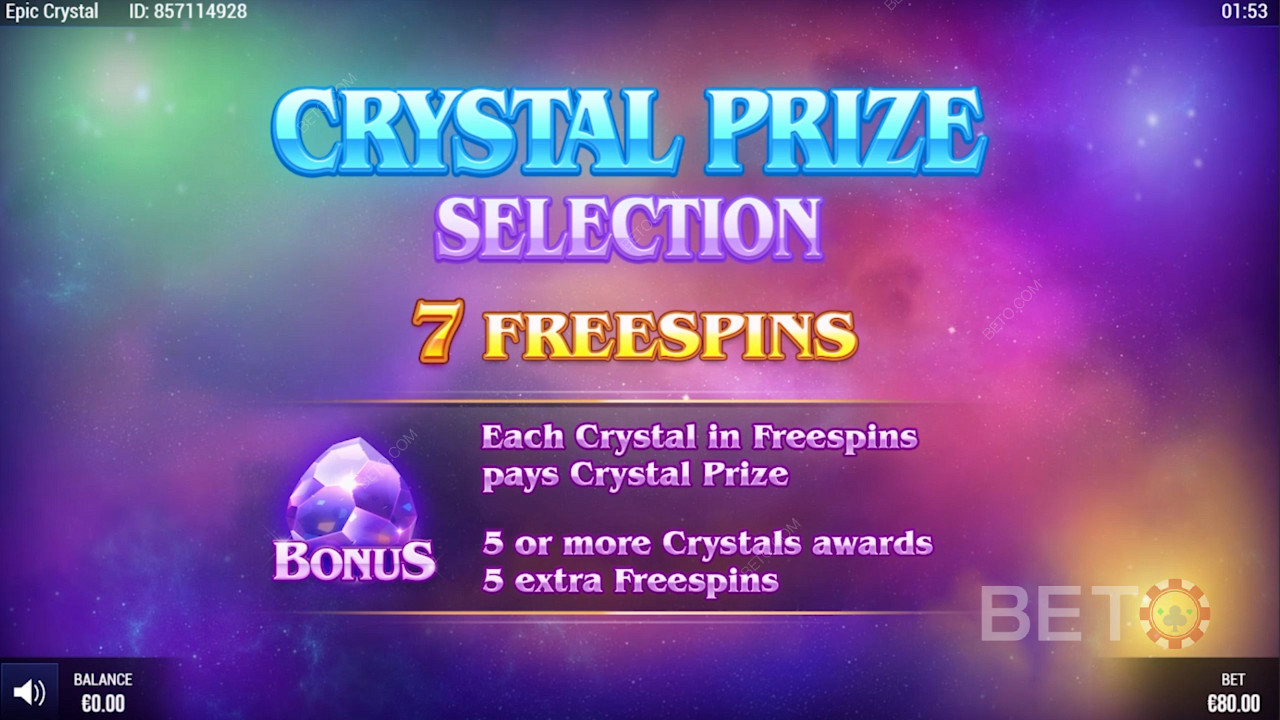 Epic Crystal 의 특별 무료 스핀