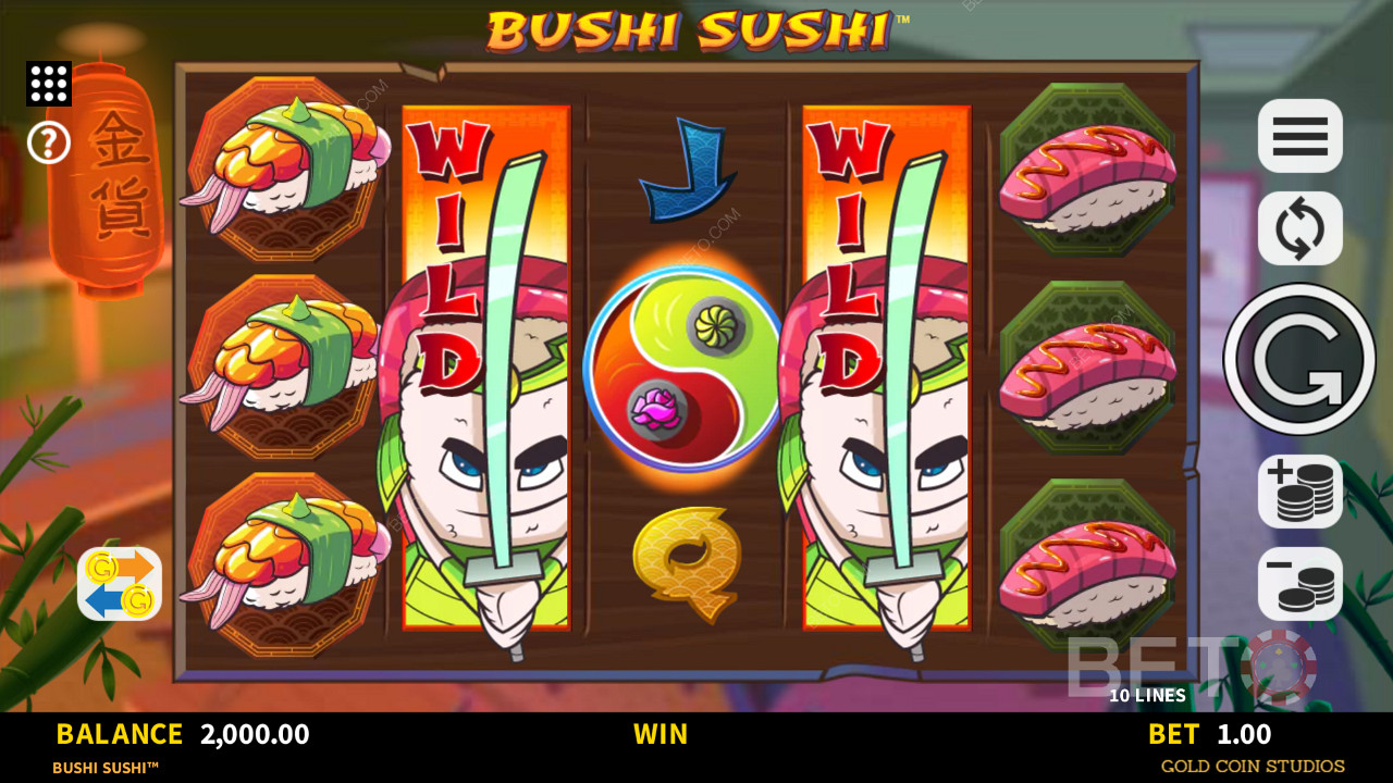 Bushi Sushi 슬롯 머신에서 와일드 확장하기