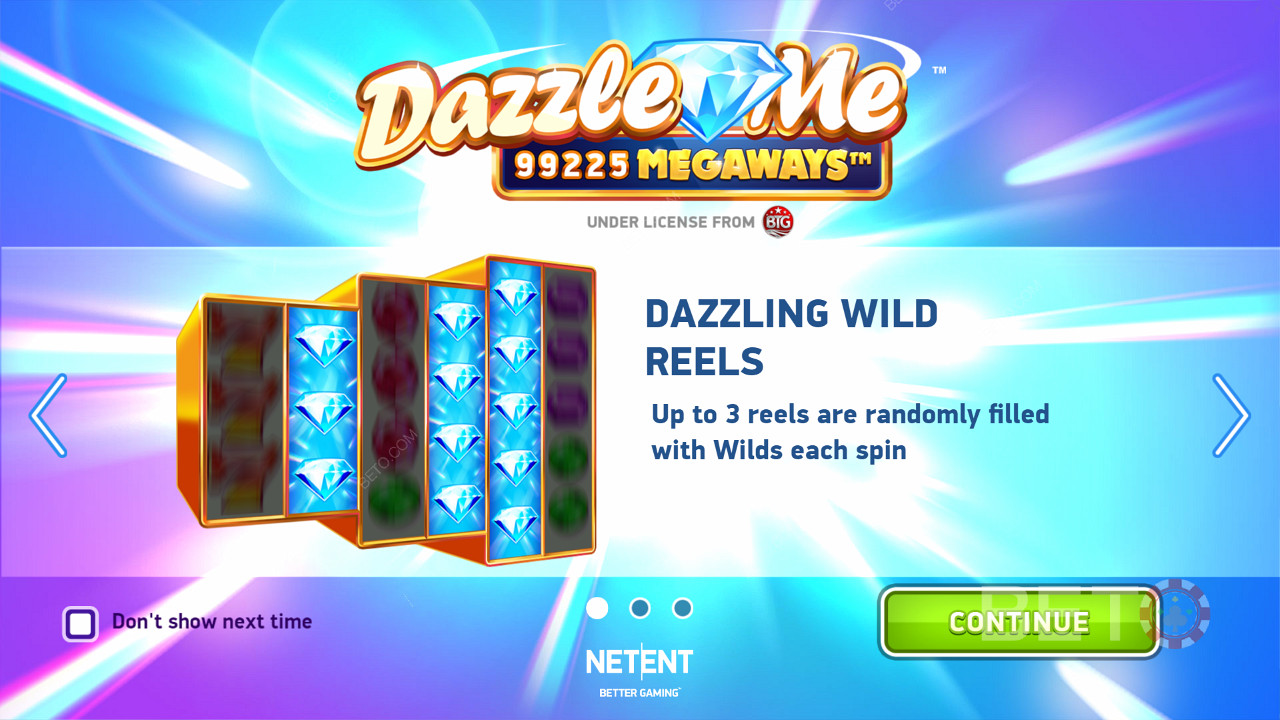Dazzle Me Megaways 의 인트로 화면