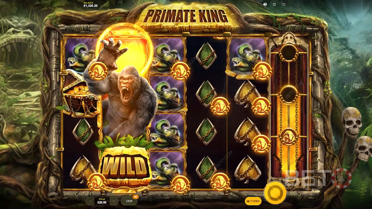 Red Tiger Gaming 의 Primate King 에는 많은 훌륭한 보너스 기능이 있습니다.
