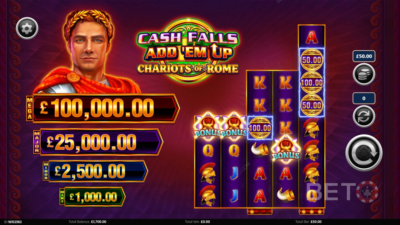 Cash Falls: Add 'Em Up Chariots of Rome 무료 플레이