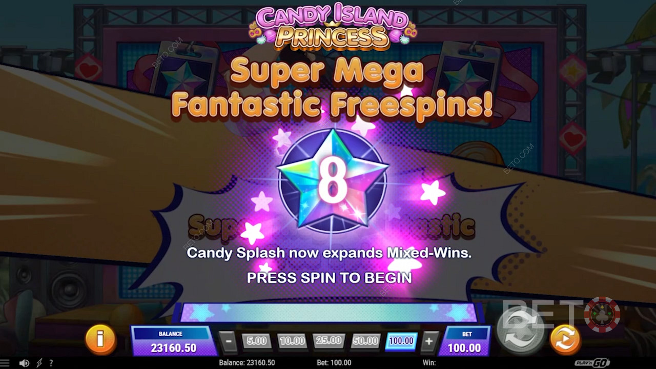 Candy Island Princess 의 화려한 무료 스핀