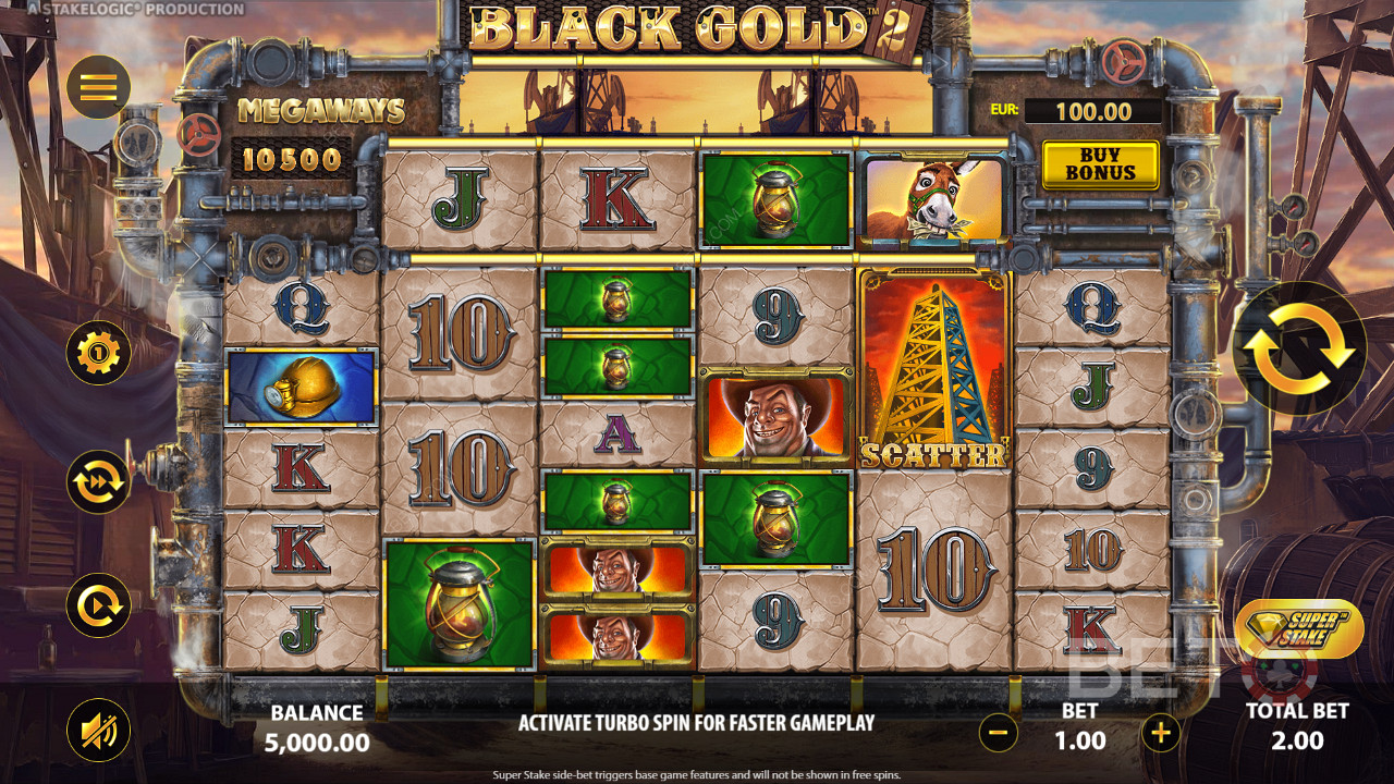 Stakelogic의 Black Gold 2 Megaways - 최대 117,649개의 페이라인으로 플레이