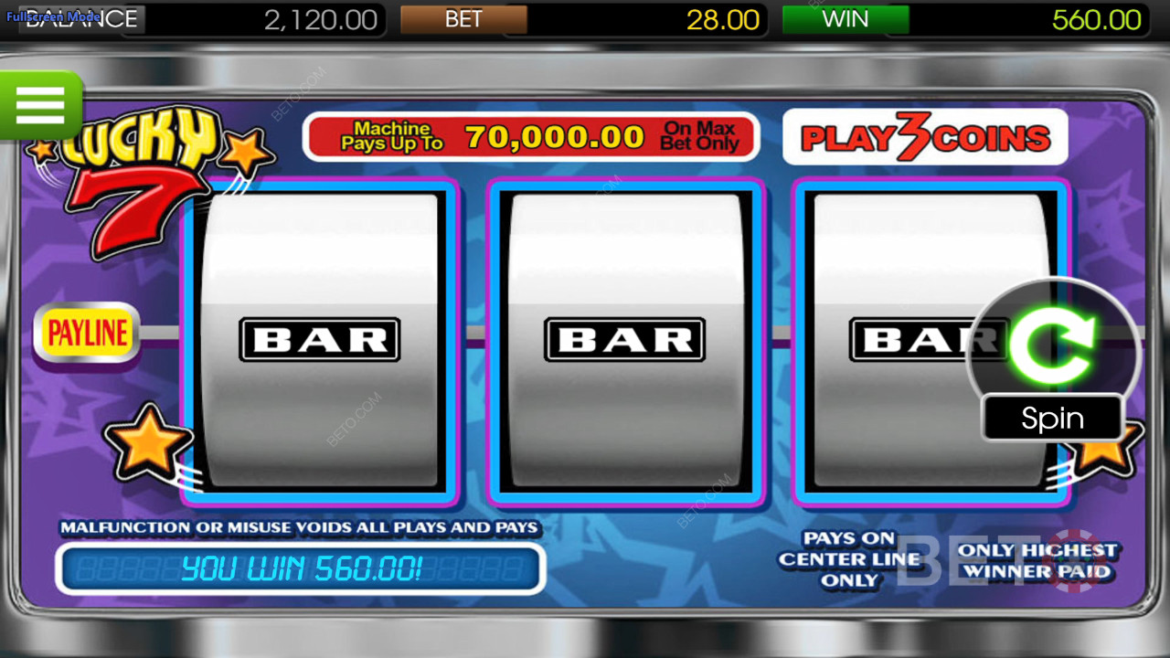 럭키 7 Betsoft BETO 슬롯의 리뷰