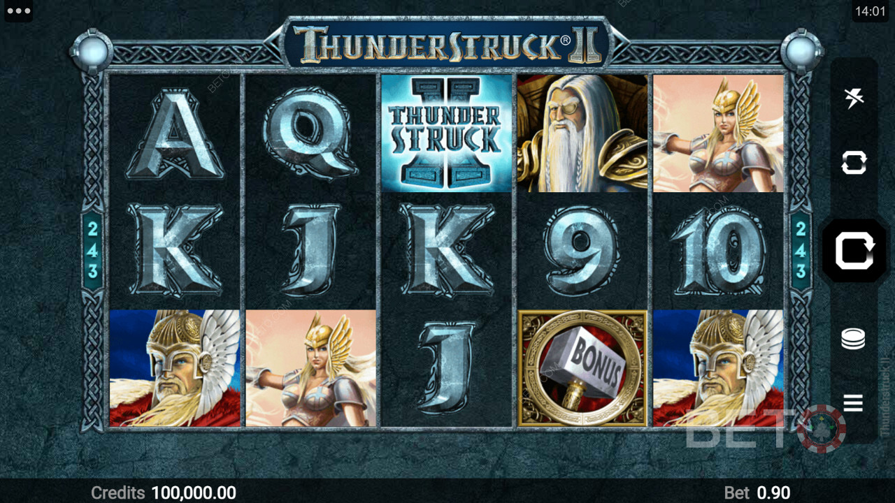 Thunderstruck II 의 다양한 테마 기반 기호
