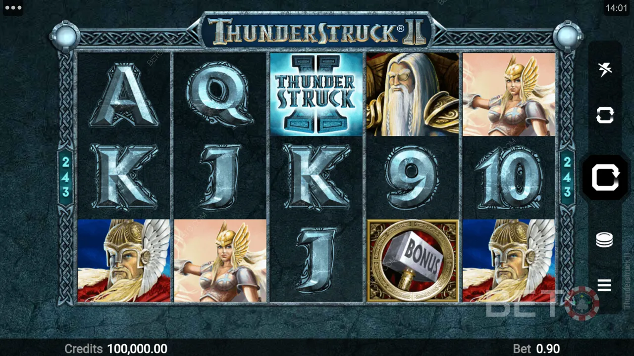 Thunderstruck II 에서 놀라운 지불금 획득