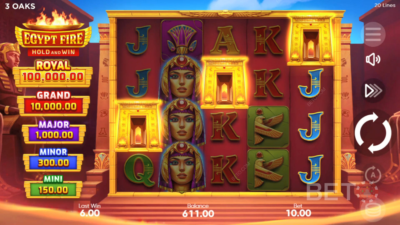 3 Oaks Gaming의 이집트 파이어 플레이 방법