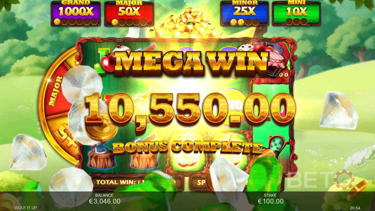 울프 잇 업 슬롯머신에서 베팅한 금액의 5,000배를 획득하세요!