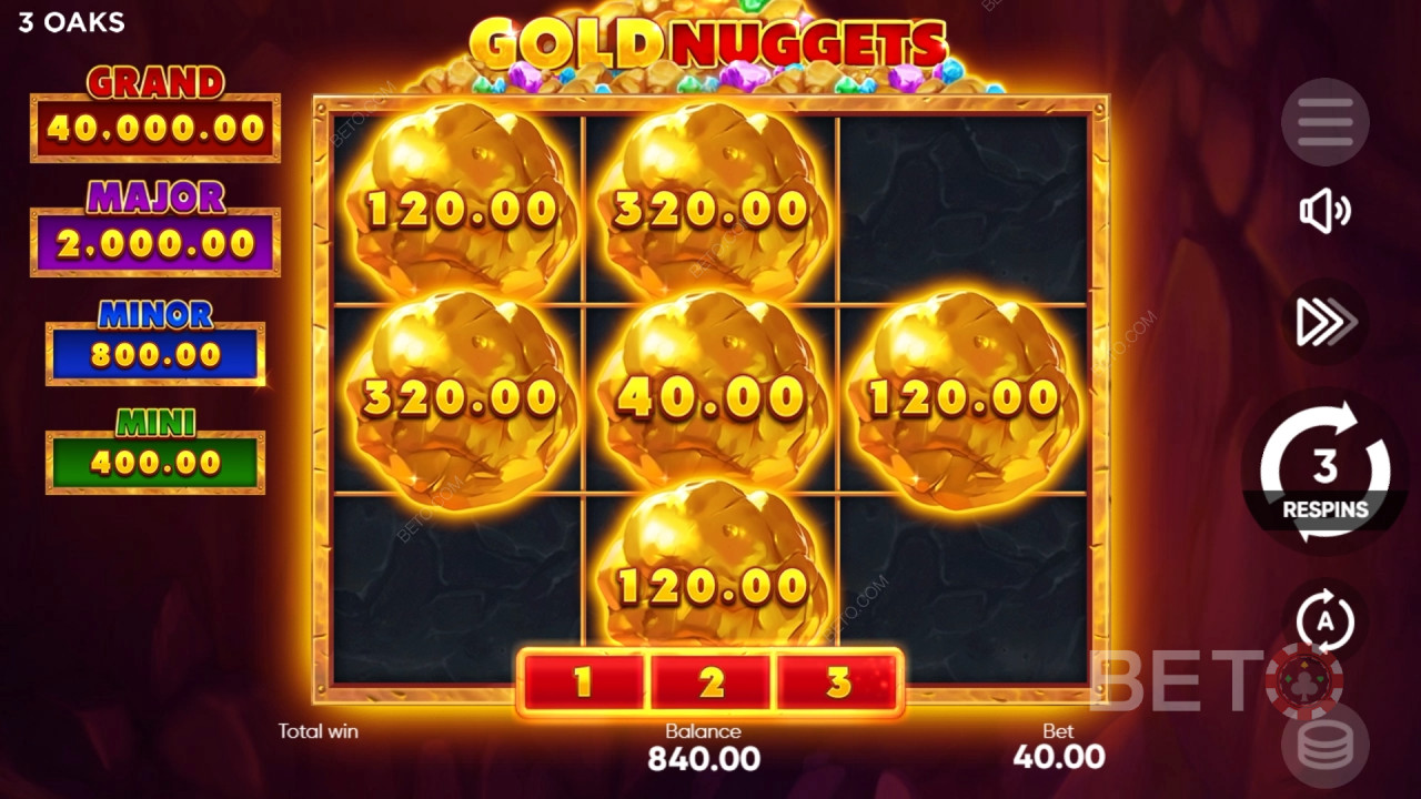 Gold Nuggets (3 Oaks) 무료 플레이