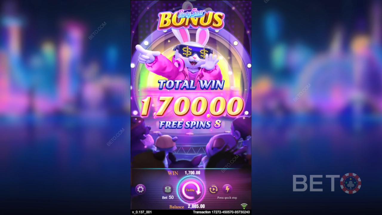 TaDa Gaming의 파티 스타에서 설명하는 보너스 기능