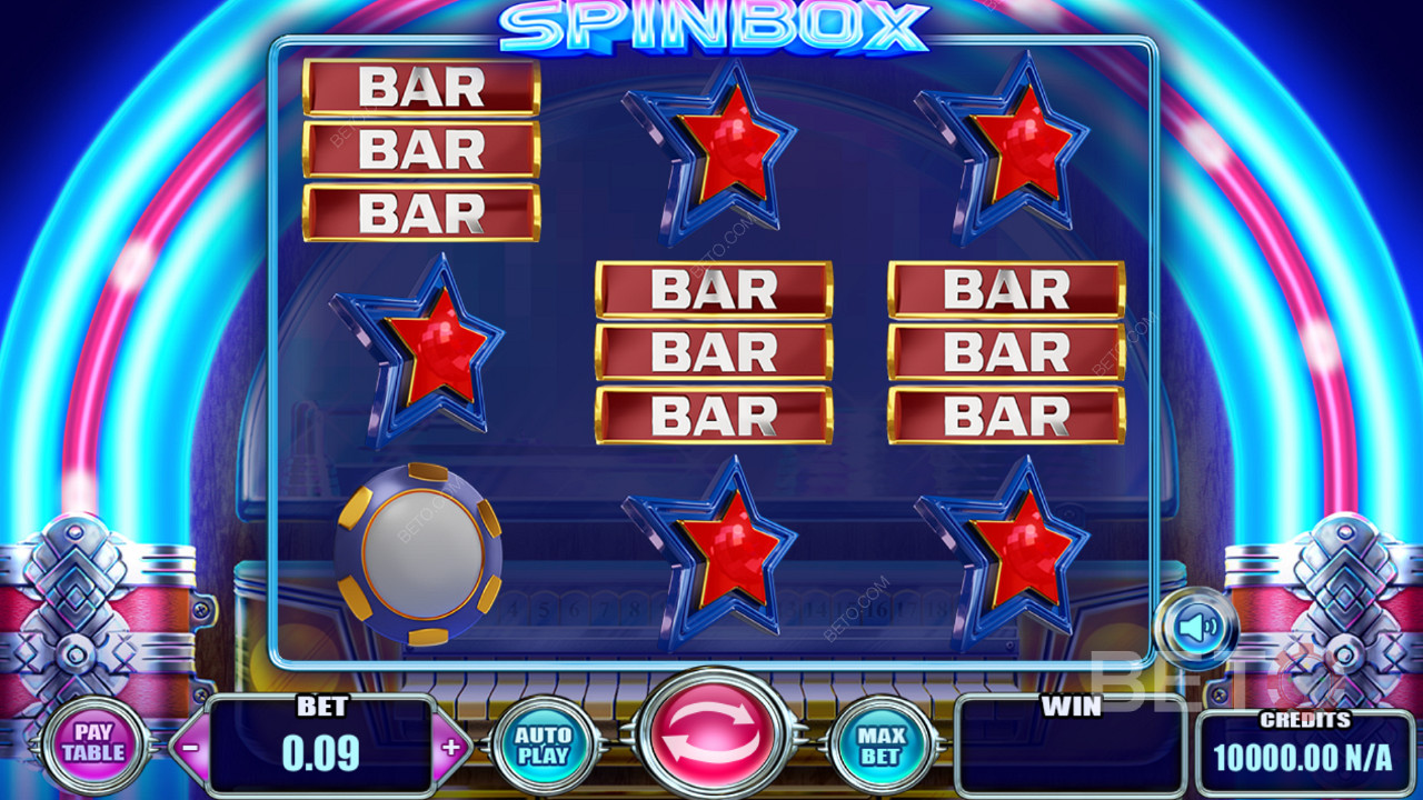 Spinbox 슬롯의 매력적인 심볼과 클래식 게임 테마