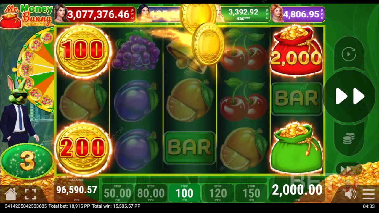 머니 버니 비디오 슬롯에서 베팅 금액의 3,500배를 획득하세요!