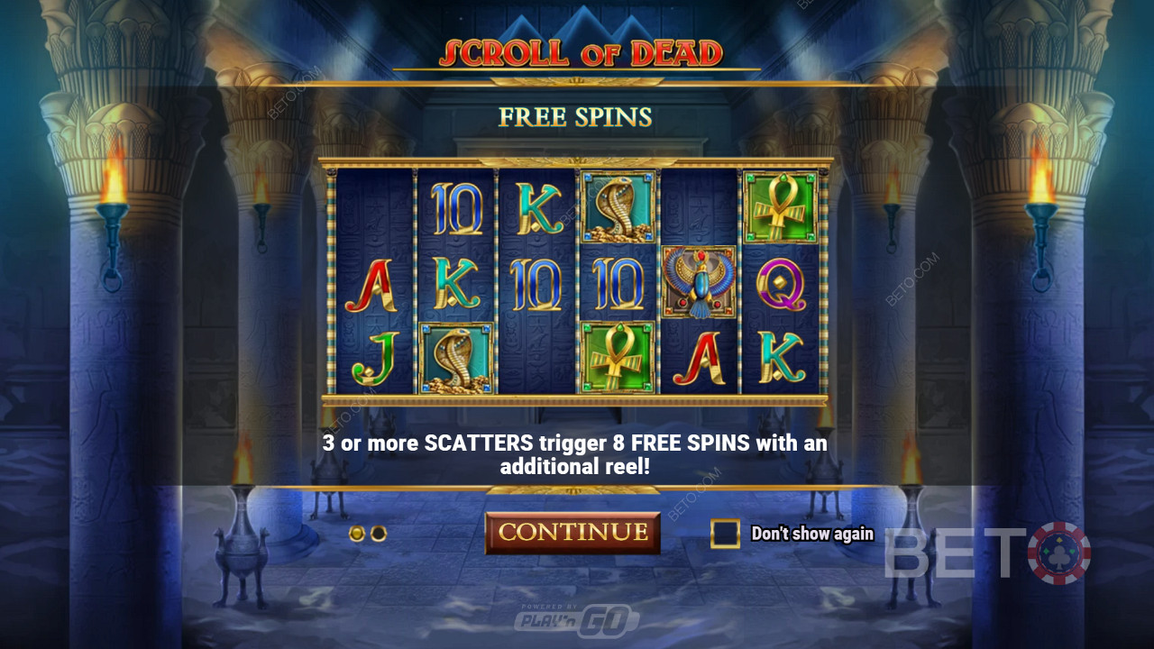 Free Spins 모드를 트리거하면 플레이어에게 8개의 보너스 스핀도 보상합니다.