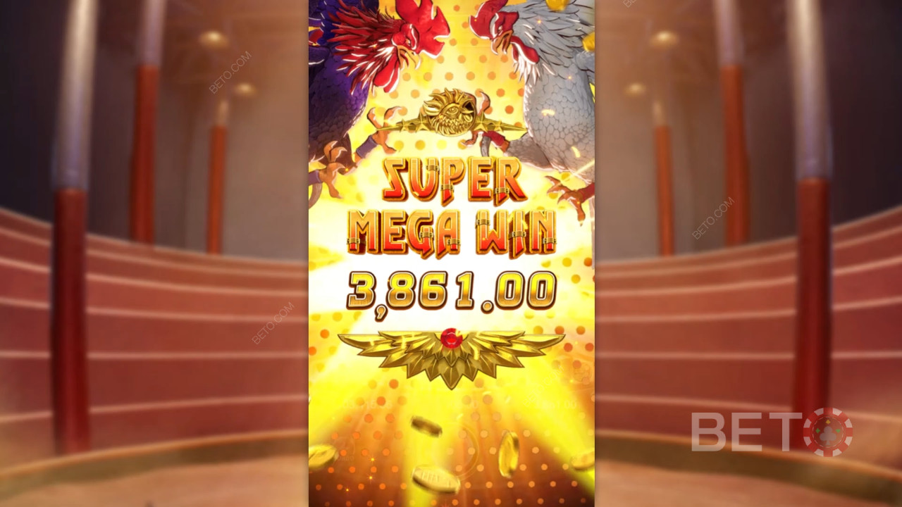 루스터 럼블 비디오 슬롯에서 베팅 금액의 20,000배를 획득하세요!