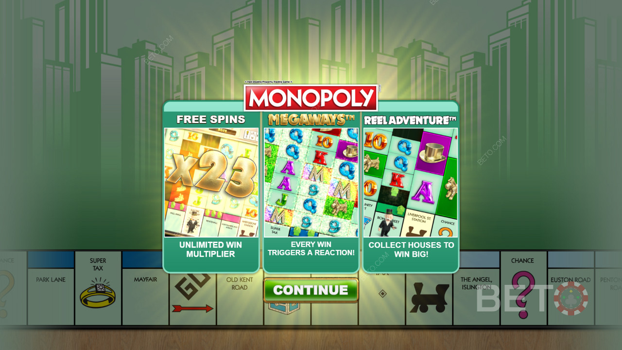 Monopoly Megaways 시작 화면