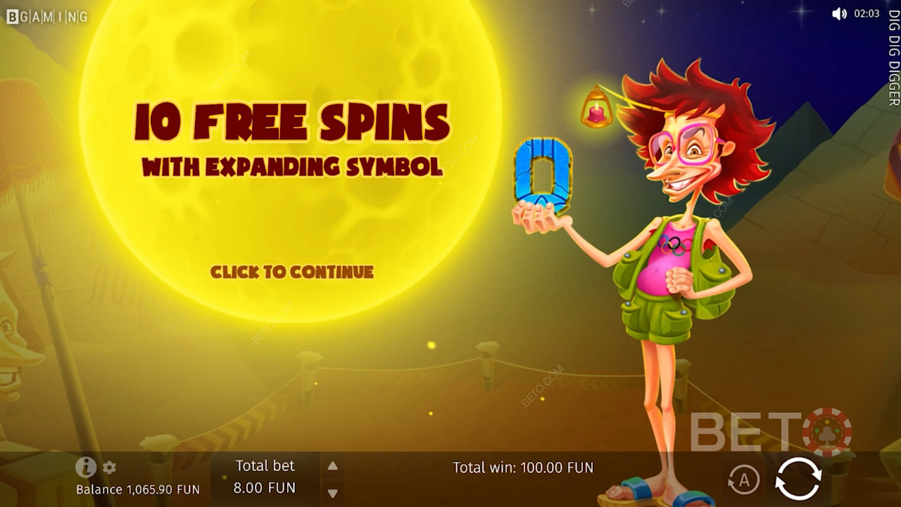 Free Spins 보너스 라운드를 트리거하면 플레이어에게 10개의 무료 스핀이 부여됩니다.