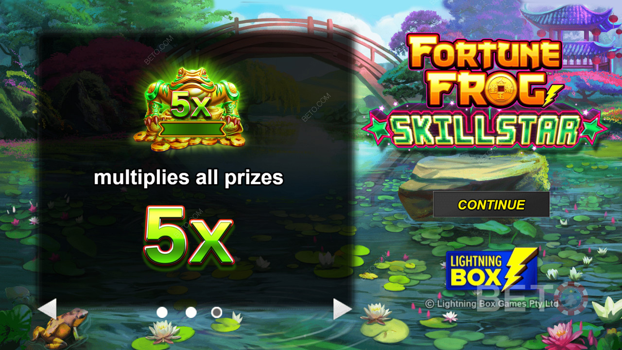 변동성이 높은 Fortune Frog Skillstar 게임에서 보상 승수 받기