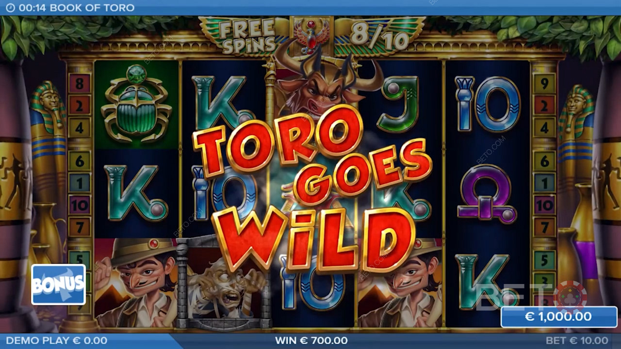 다른 Toro 슬롯에서 볼 수 있는 고전적인 Toro Goes Wild 기능을 즐기십시오.