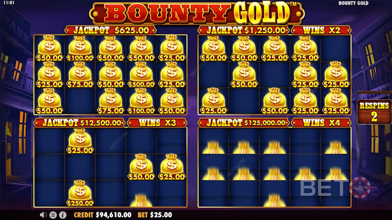 Bounty Gold 의 특별한 Money Re-Spin 보너스
