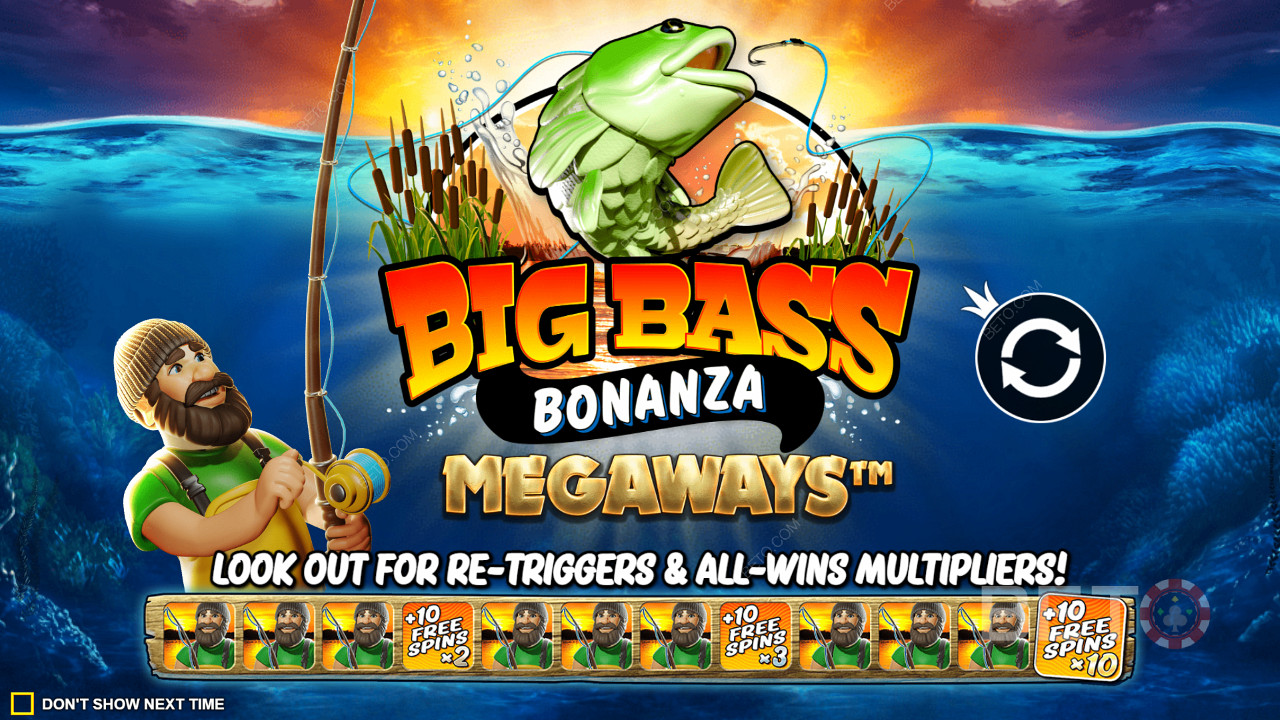 Big Bass Bonanza Megaways 슬롯에서 승수 승수로 무료 스핀 재트리거를 즐기십시오.