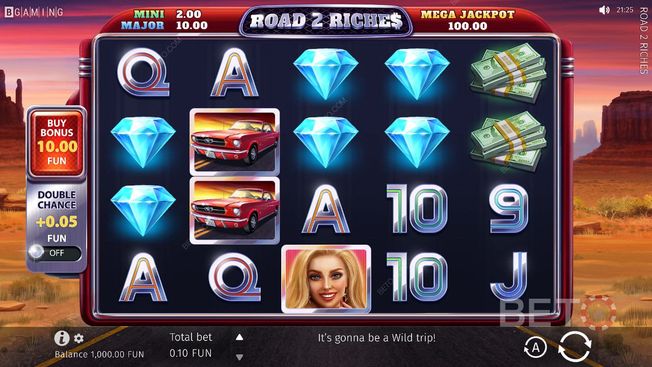 Road 2 Riches 의 5x4 재생 그리드 디자인