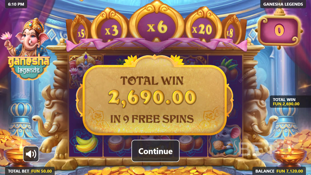 가네샤 레전드 슬롯에서 베팅한 금액의 5,000배를 획득하세요!