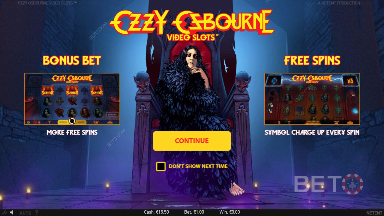 Ozzy Osbourne 슬롯 머신에서 보너스 베팅과 무료 스핀을 즐기세요