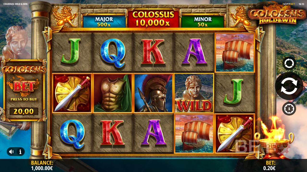 Colossus의 게임 플레이: 홀드 앤 윈 비디오 슬롯