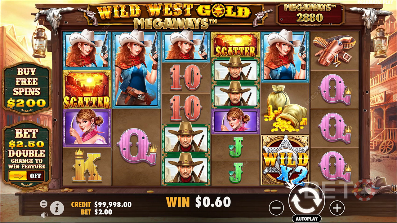 Wild West Gold 메가웨이즈 슬롯에서 메가웨이즈 메카닉으로 무한한 가능성을 즐겨보세요.