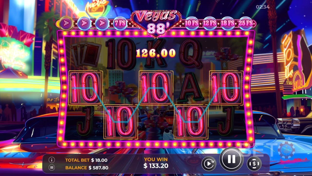 Vibra Gaming의 Vegas 88에서 설명하는 보너스 기능
