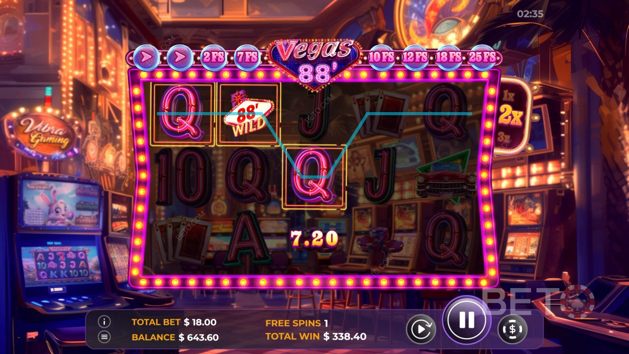 Vegas 88 비디오 슬롯에서 베팅 금액의 2,600배를 획득하세요!