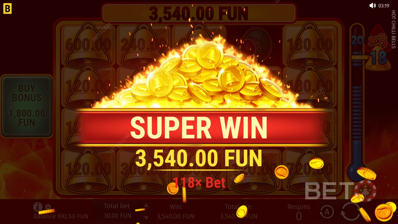 온라인 핫 칠리 벨 슬롯에서 베팅 금액의 5,000배를 획득하세요!